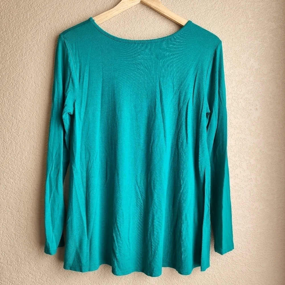 Justice long sleeve Teal cat shirt Size 18-20